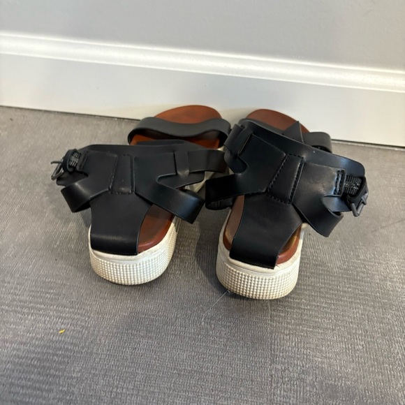 MIA Black Leather Platform Sandals with Adjustable Ankle Fastening Size 6.5 - Picture 2 of 5